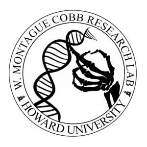 The medallion logo of the laboratory, with a skeletal hand touching an enlarged DNA double helix